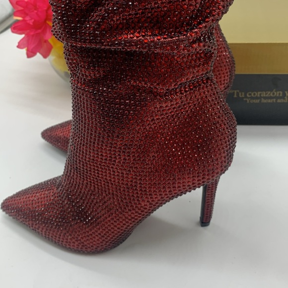 Thalia Sodi NWT Raquel Rhinestone Sparkly Pointy Heeled Boots Size 7 - Picture 3 of 16